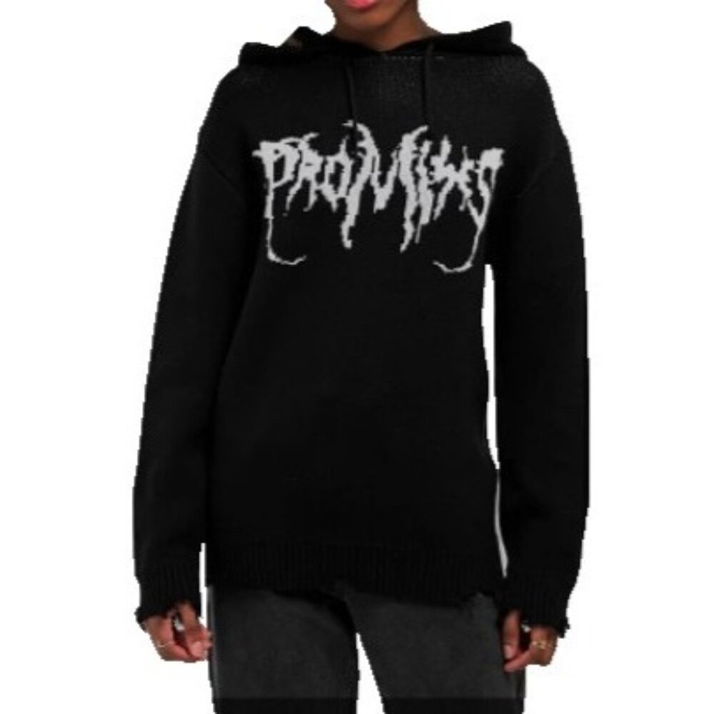 Broken Promises Women's Medium Graveyard Hoodie Black Long Sleeve